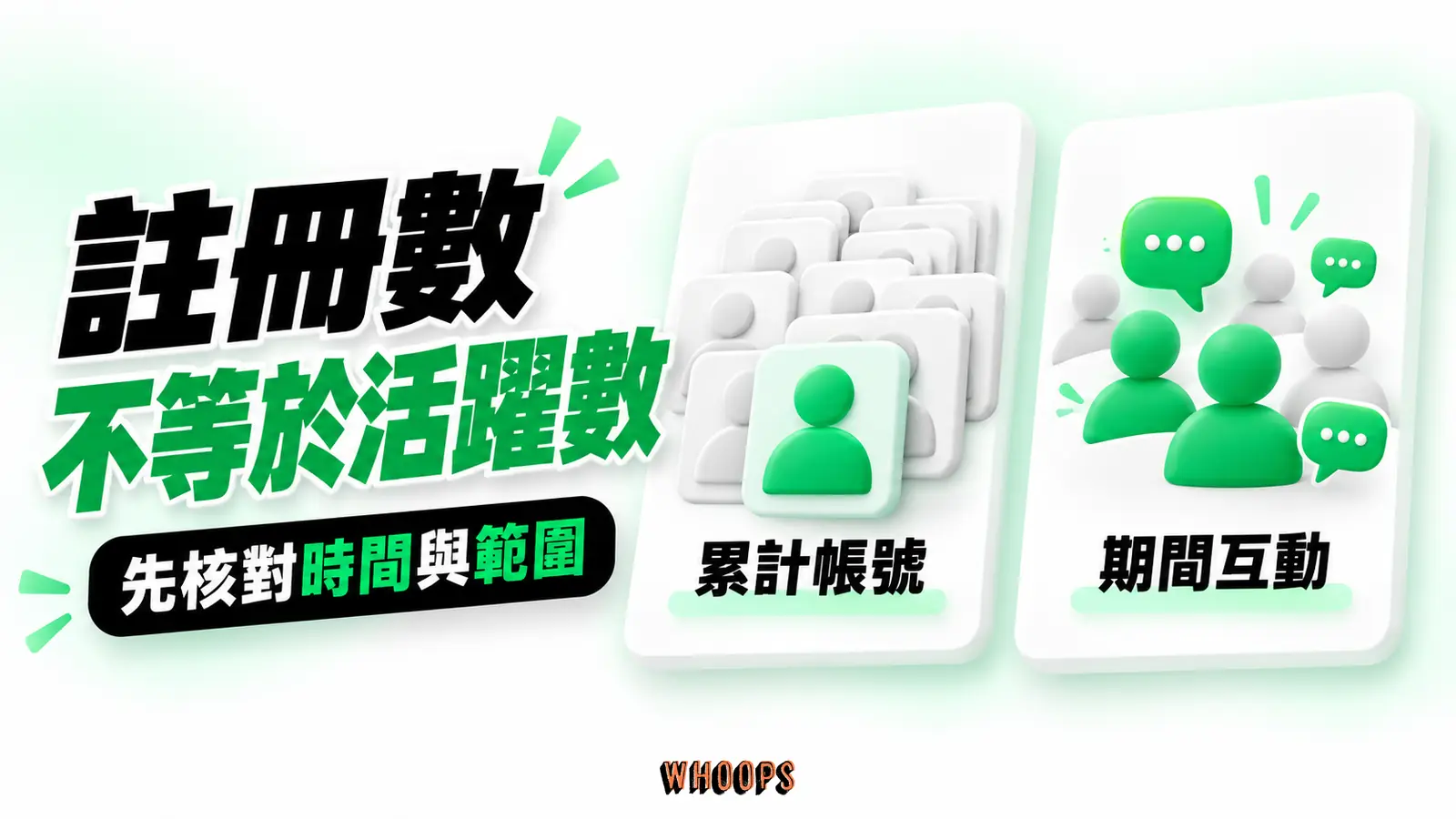 累計註冊帳號與特定期間活躍使用者採用不同時間與量測範圍,不能混成同一個市場規模