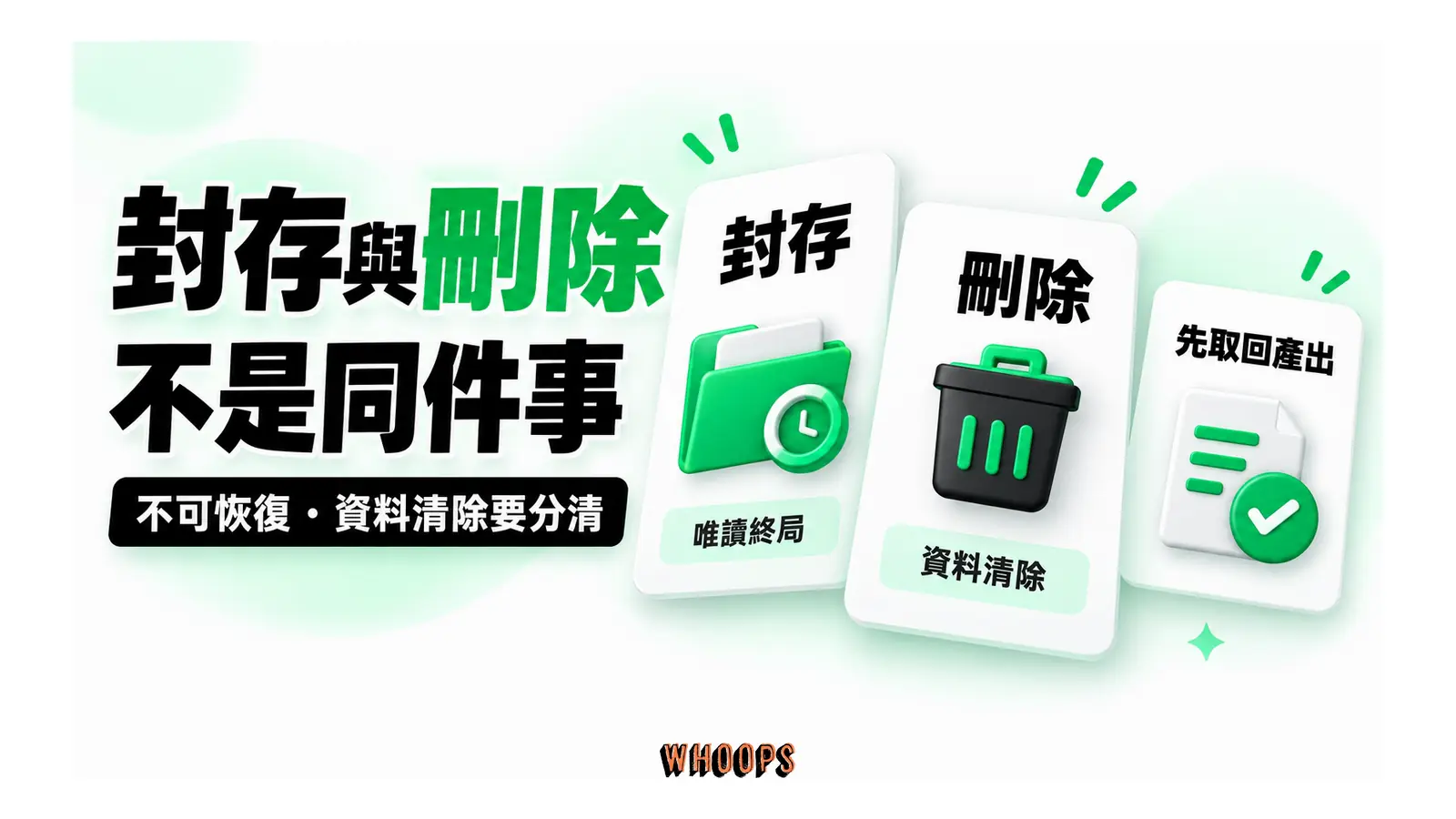 封存與刪除不是同件事圖解：不可恢復・資料清除要分清
