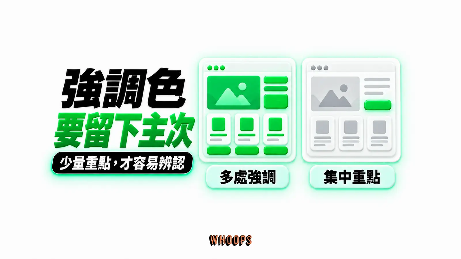 強調色要留下主次：多處強調、集中重點