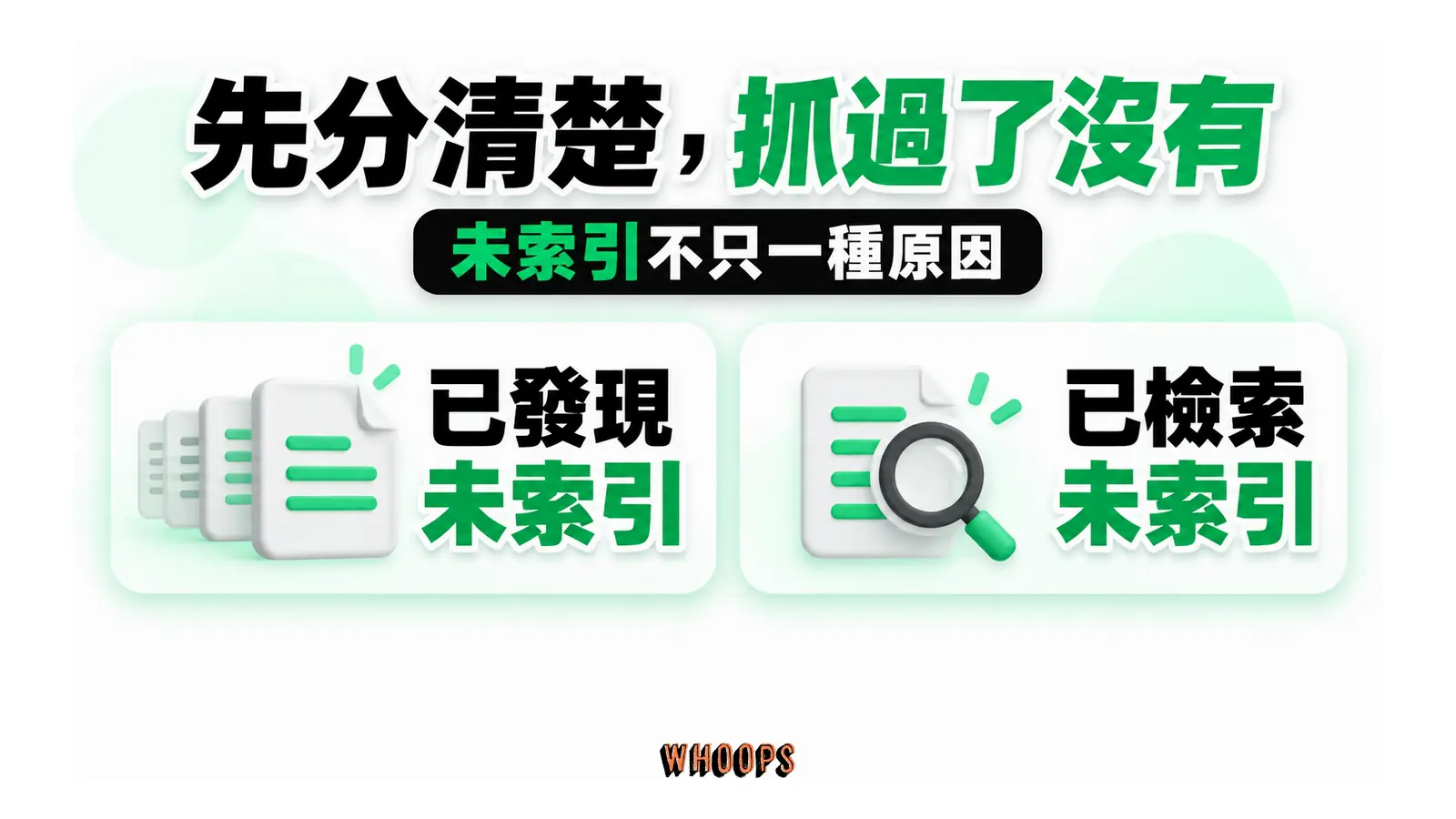先分清楚，抓過了沒有：未索引不只一種原因