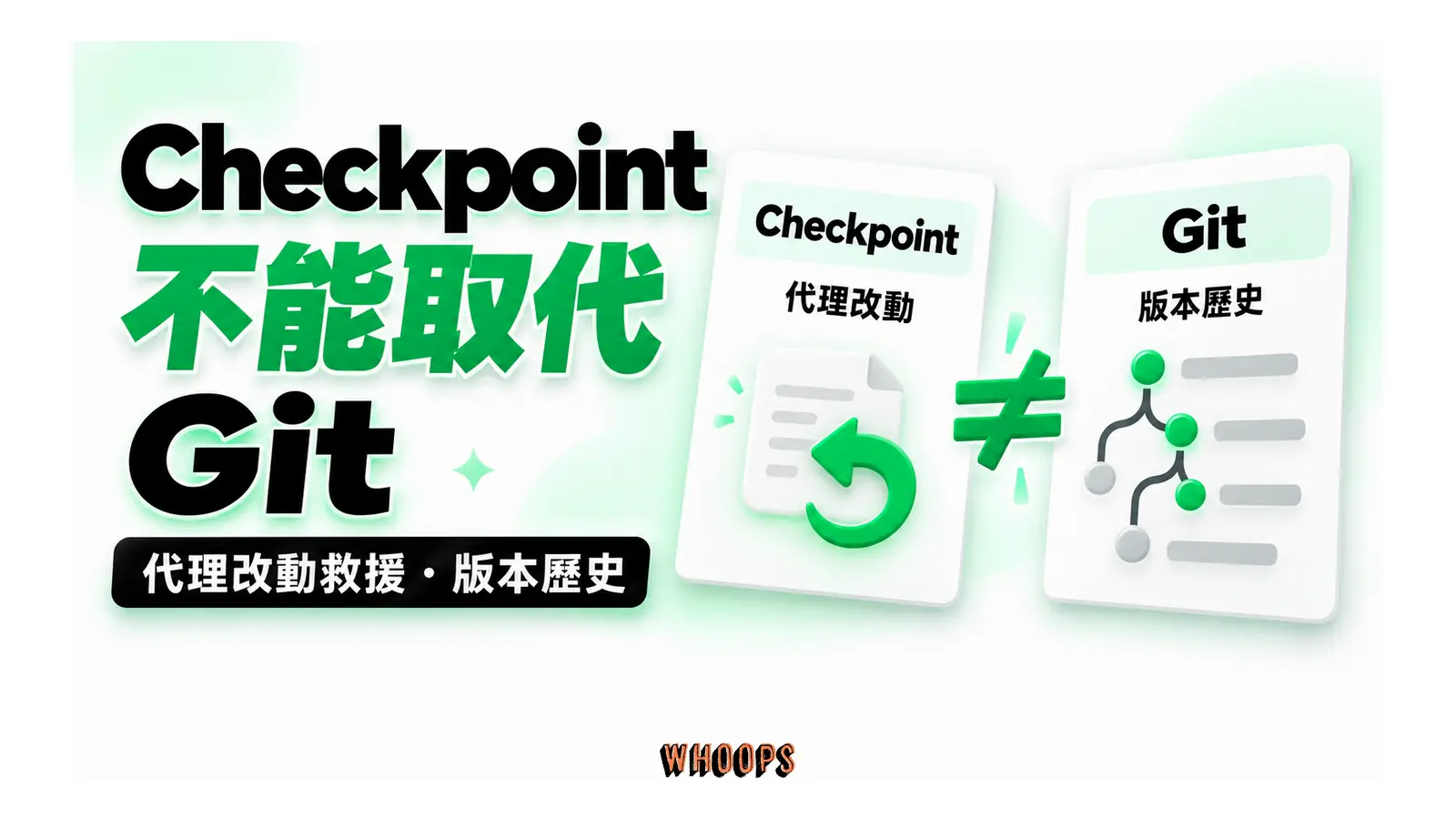 Checkpoint 不能取代 Git圖解：代理改動救援・版本歷史
