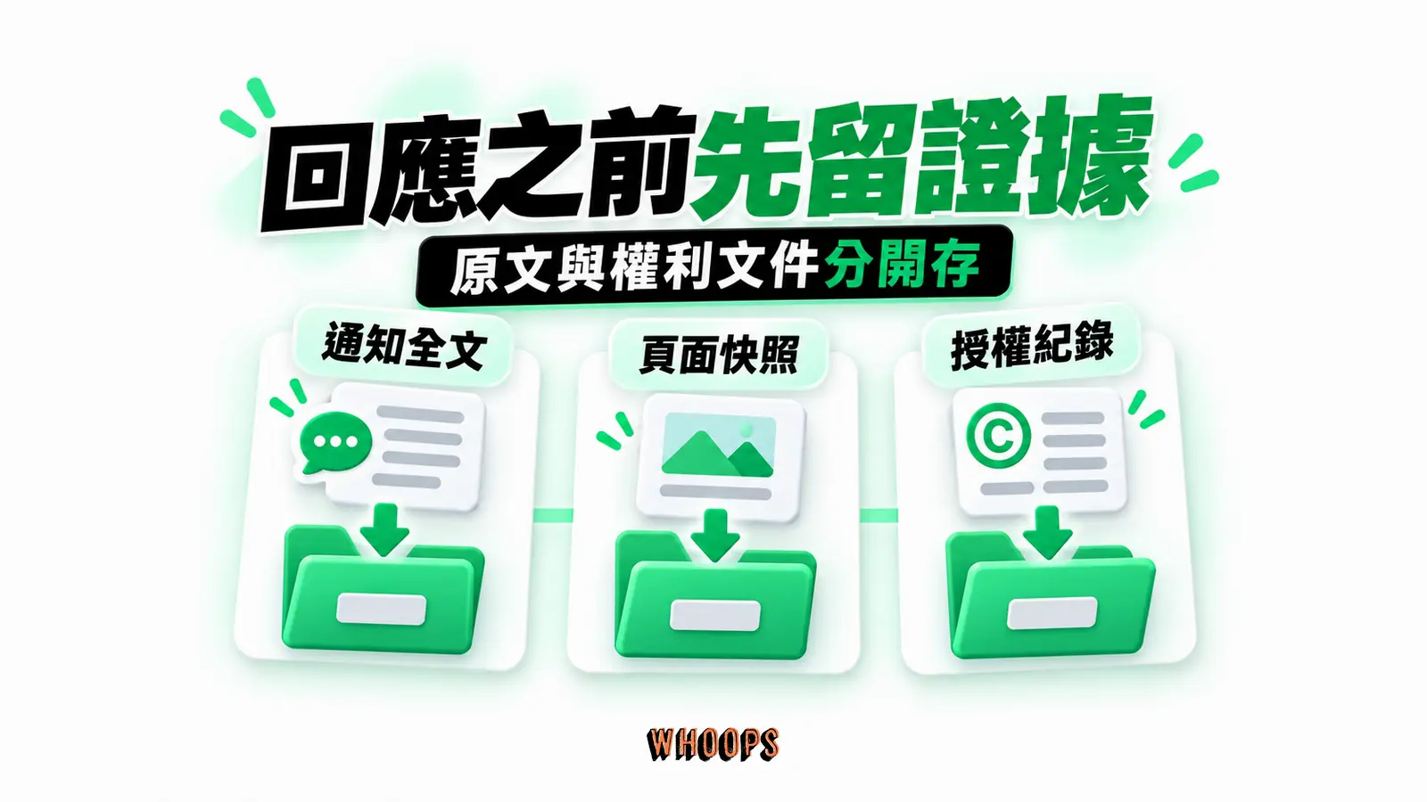 回應之前先留證據：通知全文、頁面快照、授權紀錄