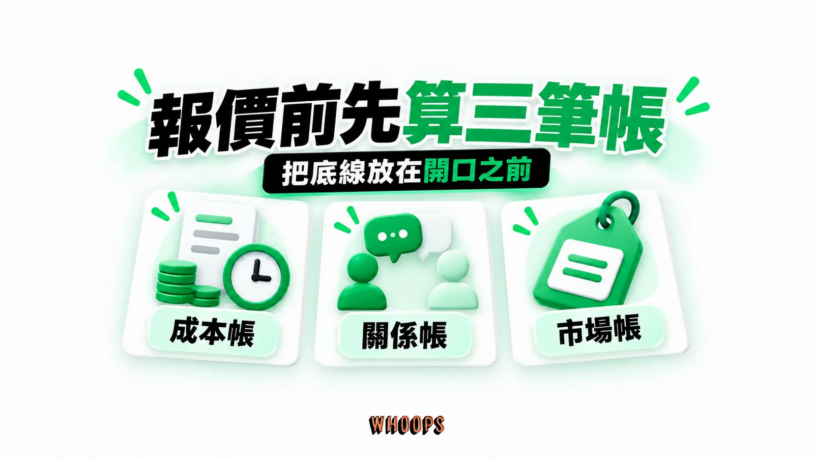 報價前先算三筆帳:成本帳、關係帳、市場帳