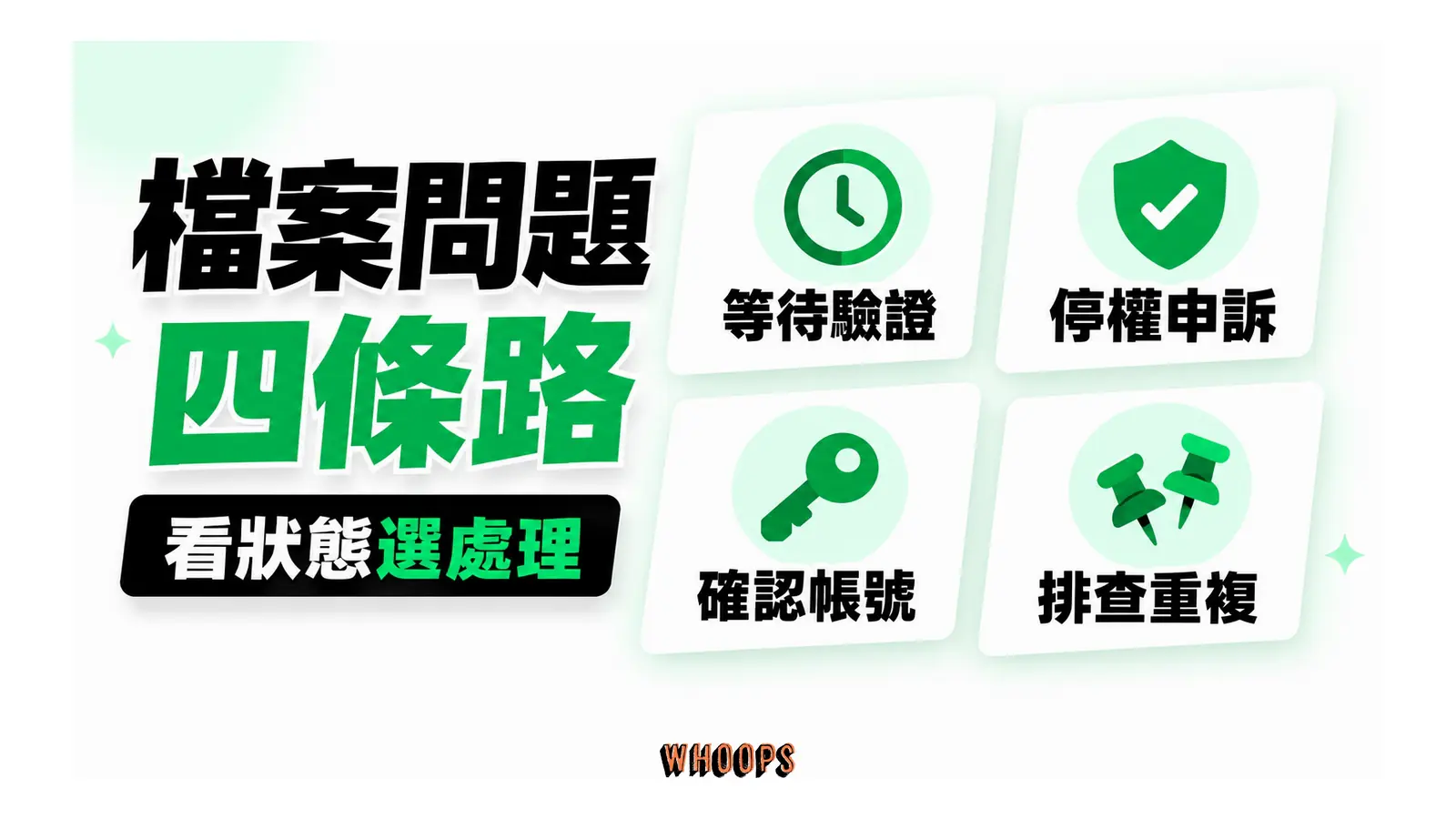 檔案問題四條路;看狀態選處理