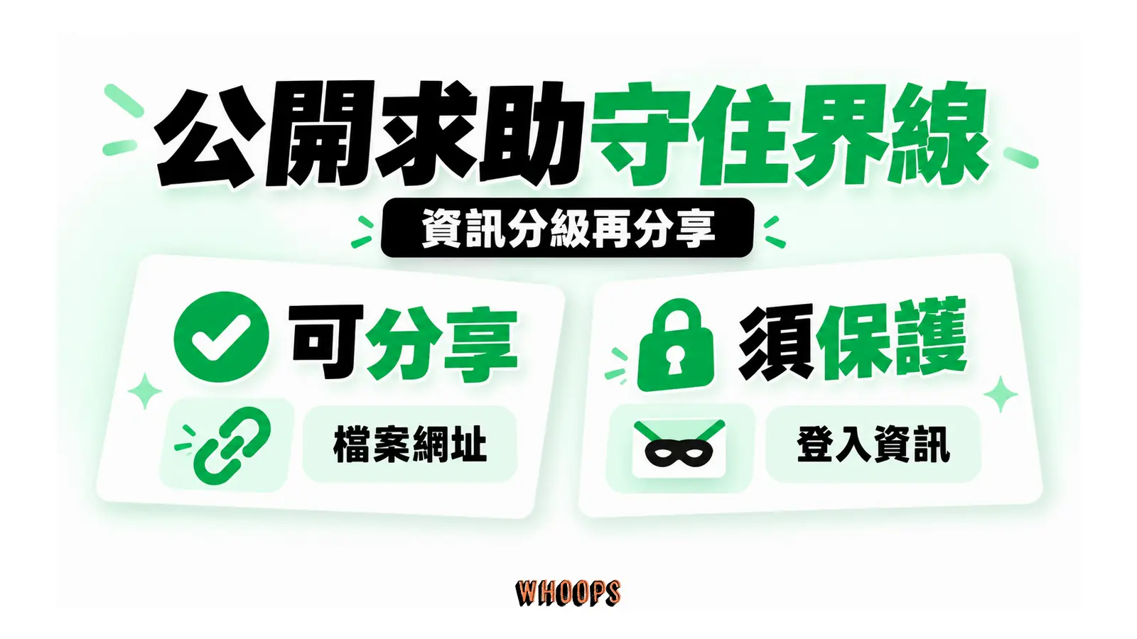 公開求助守住界線;資訊分級再分享