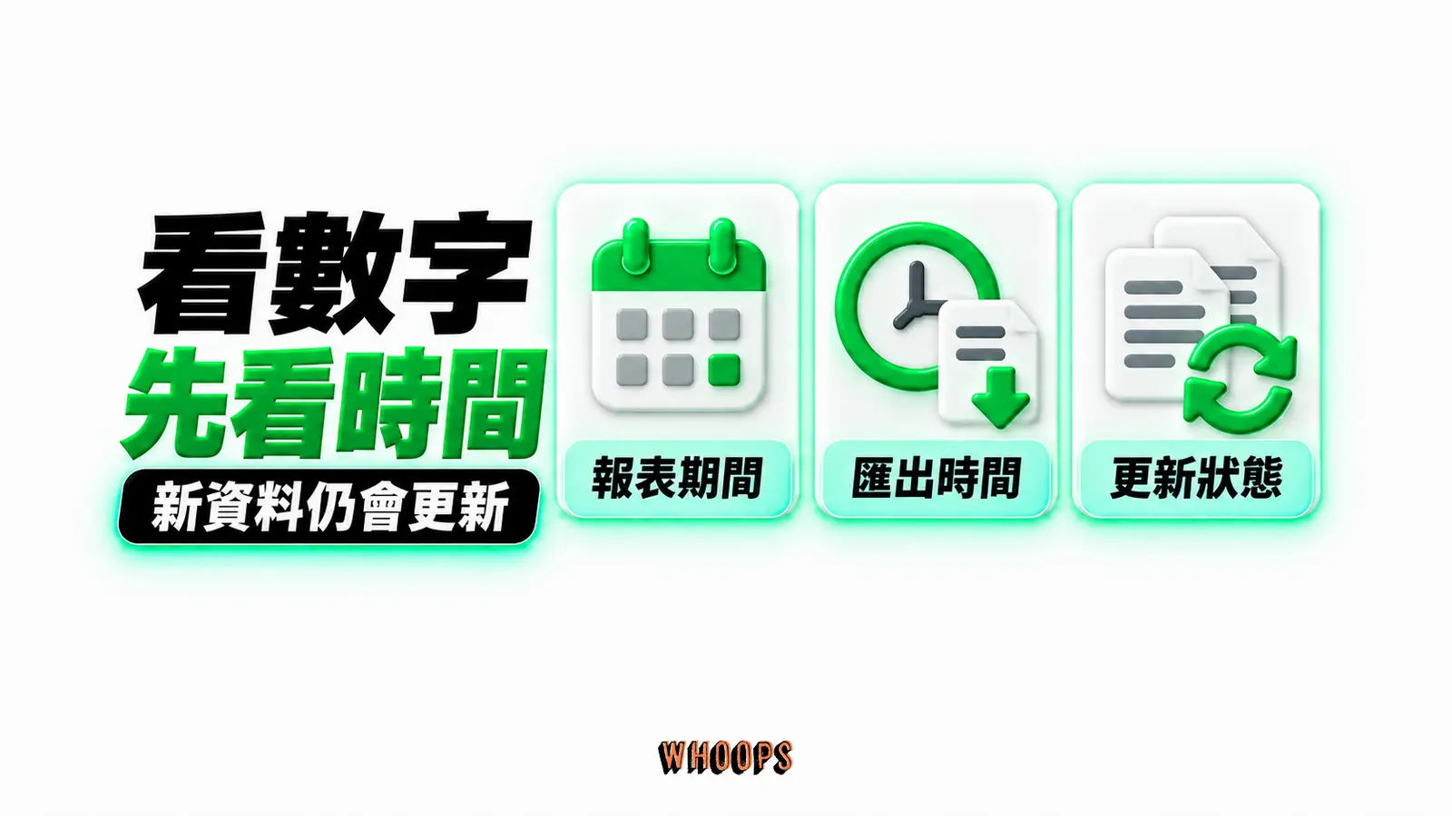 看數字先看時間:報表期間、匯出時間、更新狀態