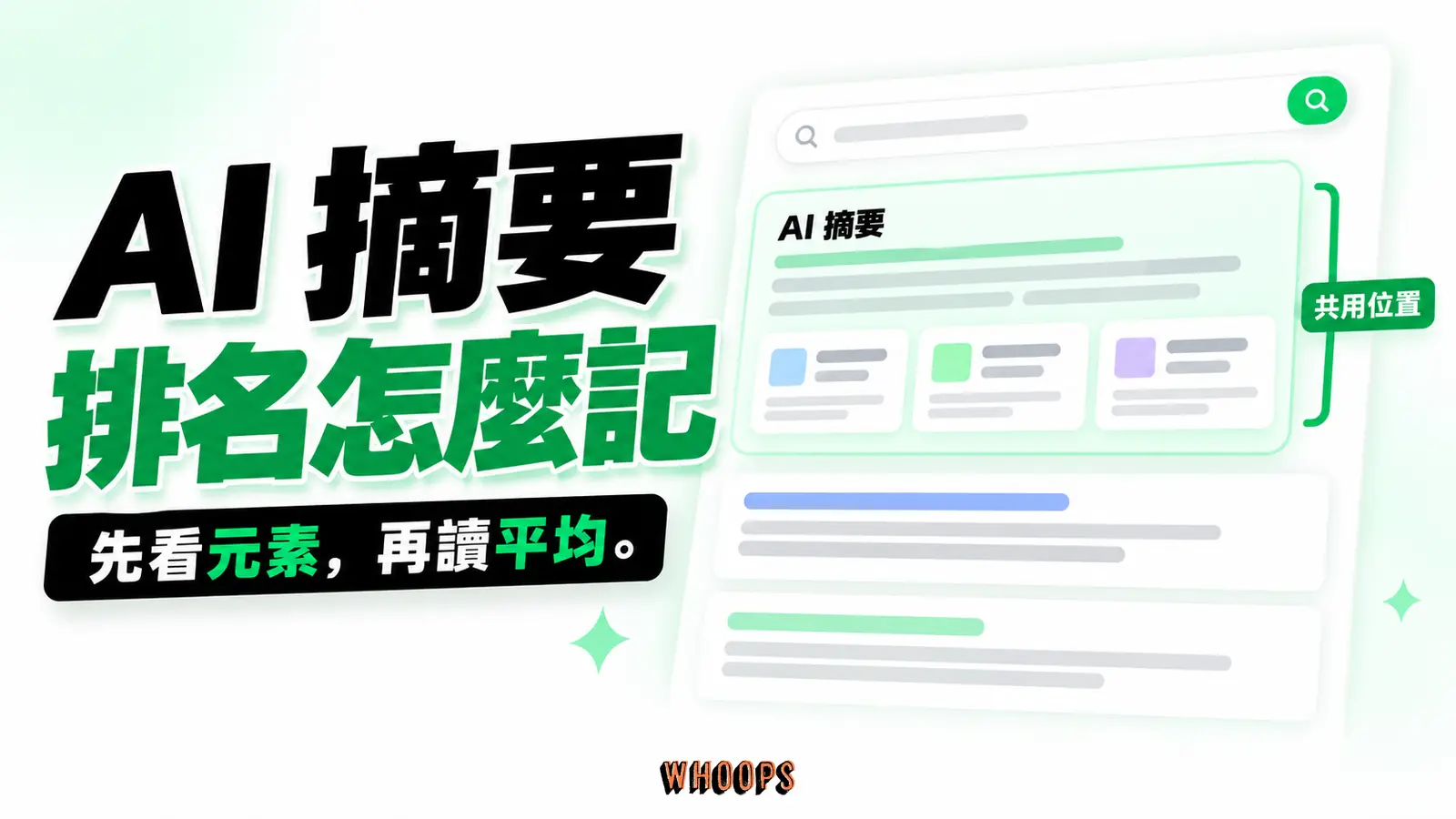 AI 摘要排名怎麼記 AI 摘要元素內的多個引用共用同一位置,閱讀 Search Console 排名時需區分位置與平均