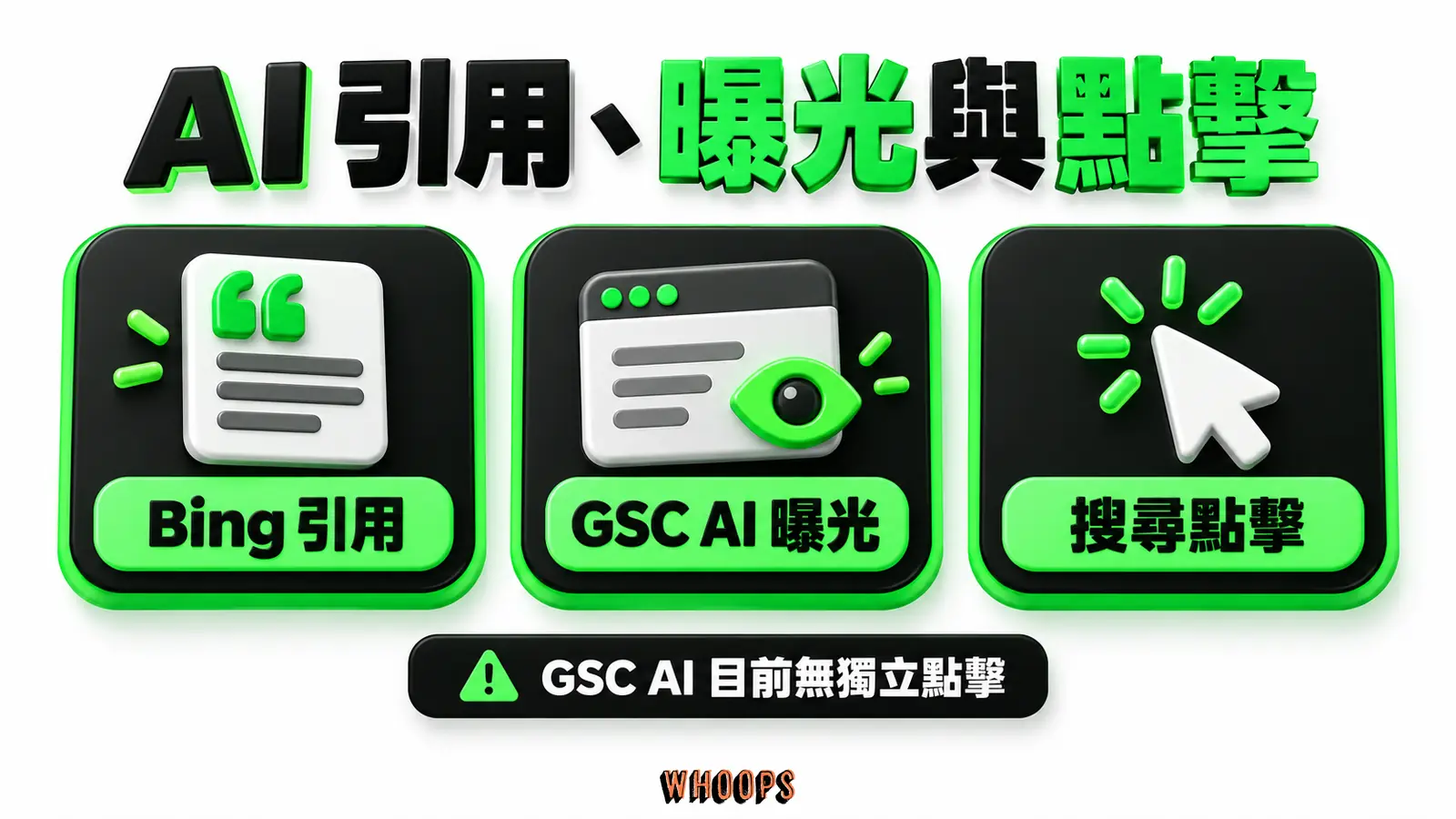 AI 引用、曝光與點擊：Bing 引用、GSC AI 曝光、搜尋點擊