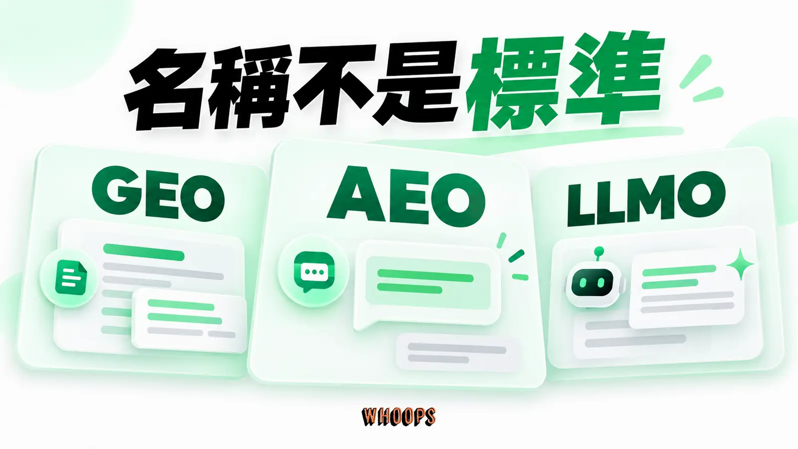 名稱不是標準:GEO:AEO:LLMO