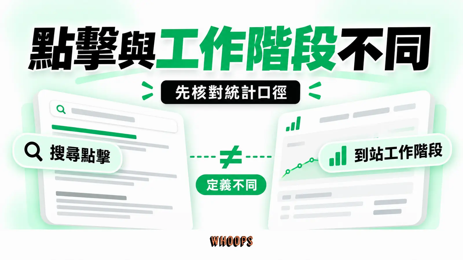 點擊與工作階段不同：搜尋點擊、到站工作階段、定義不同