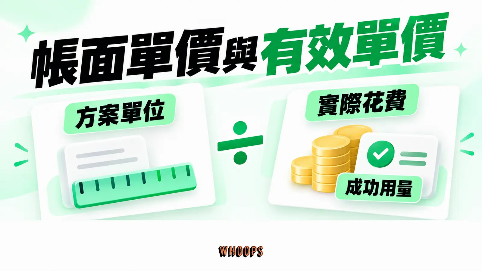 帳面單價與有效單價：方案單位、實際花費、成功用量