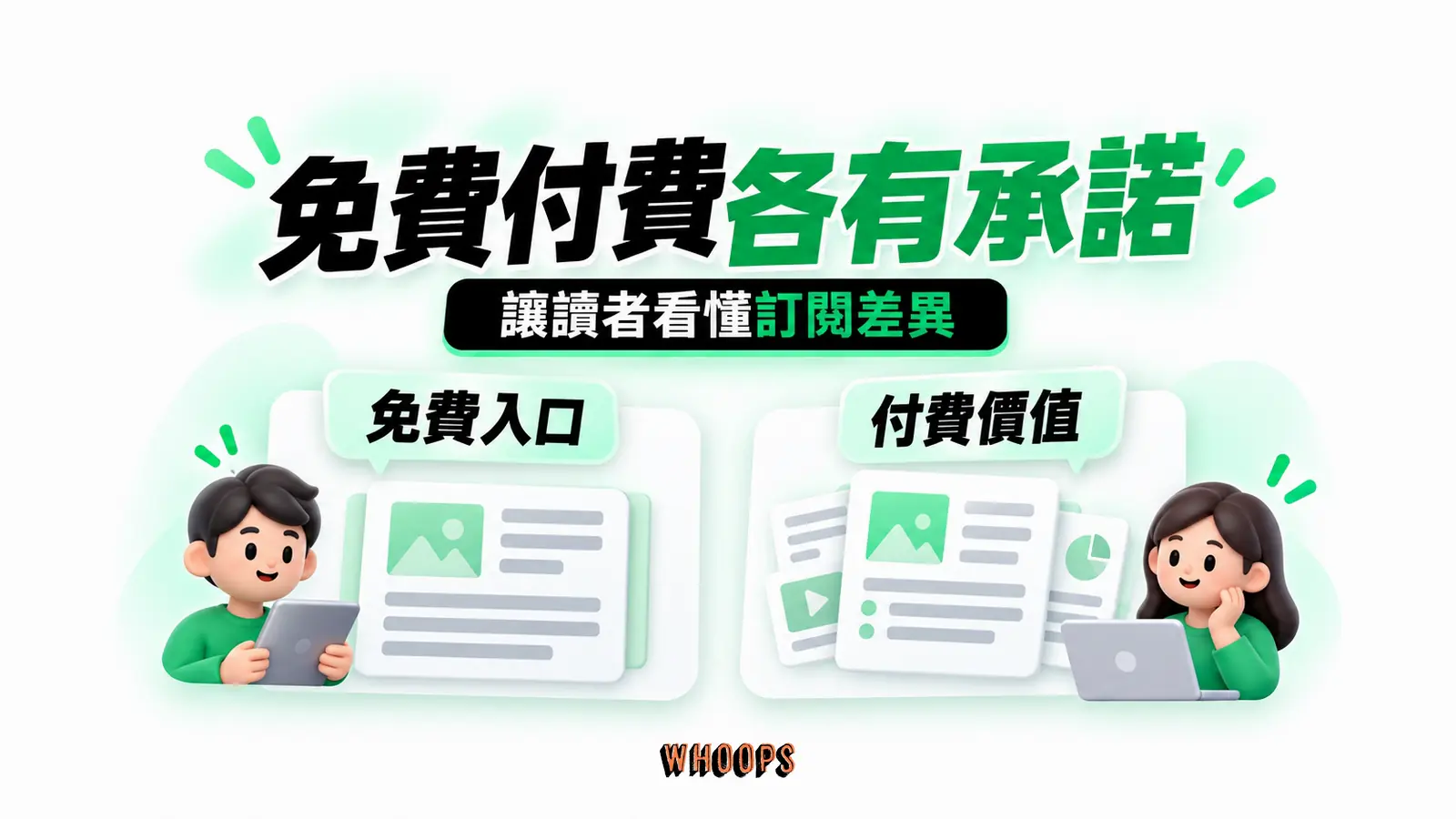 免費付費各有承諾：免費入口、付費價值