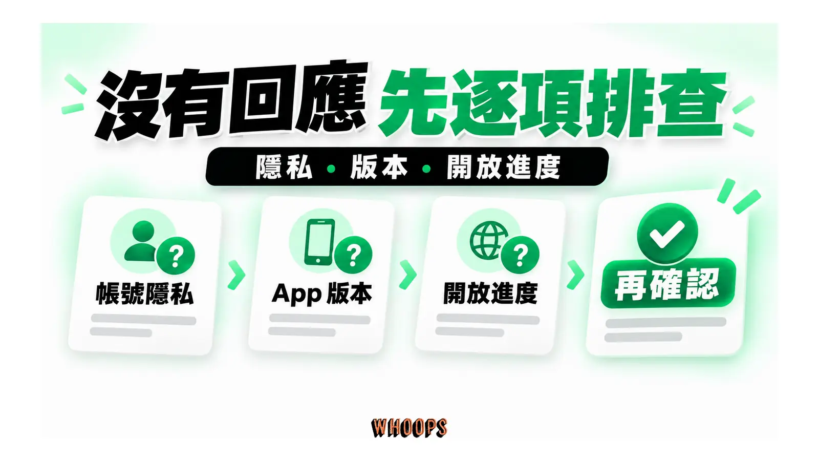 未回應時的帳號隱私、版本及開放進度排查