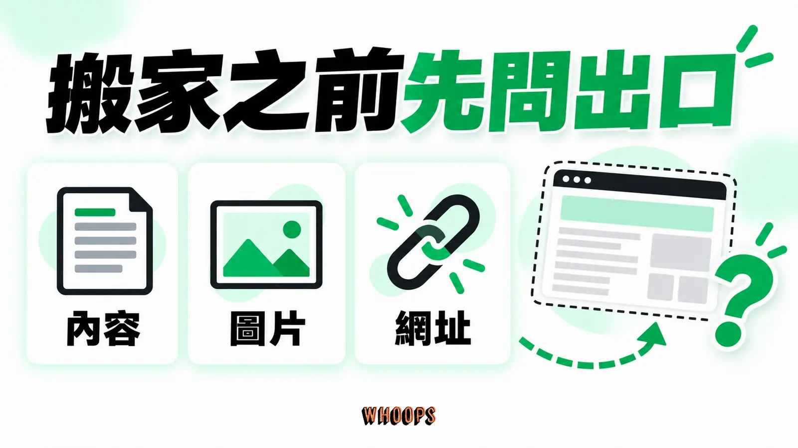 搬家之前先問出口：內容、圖片、網址