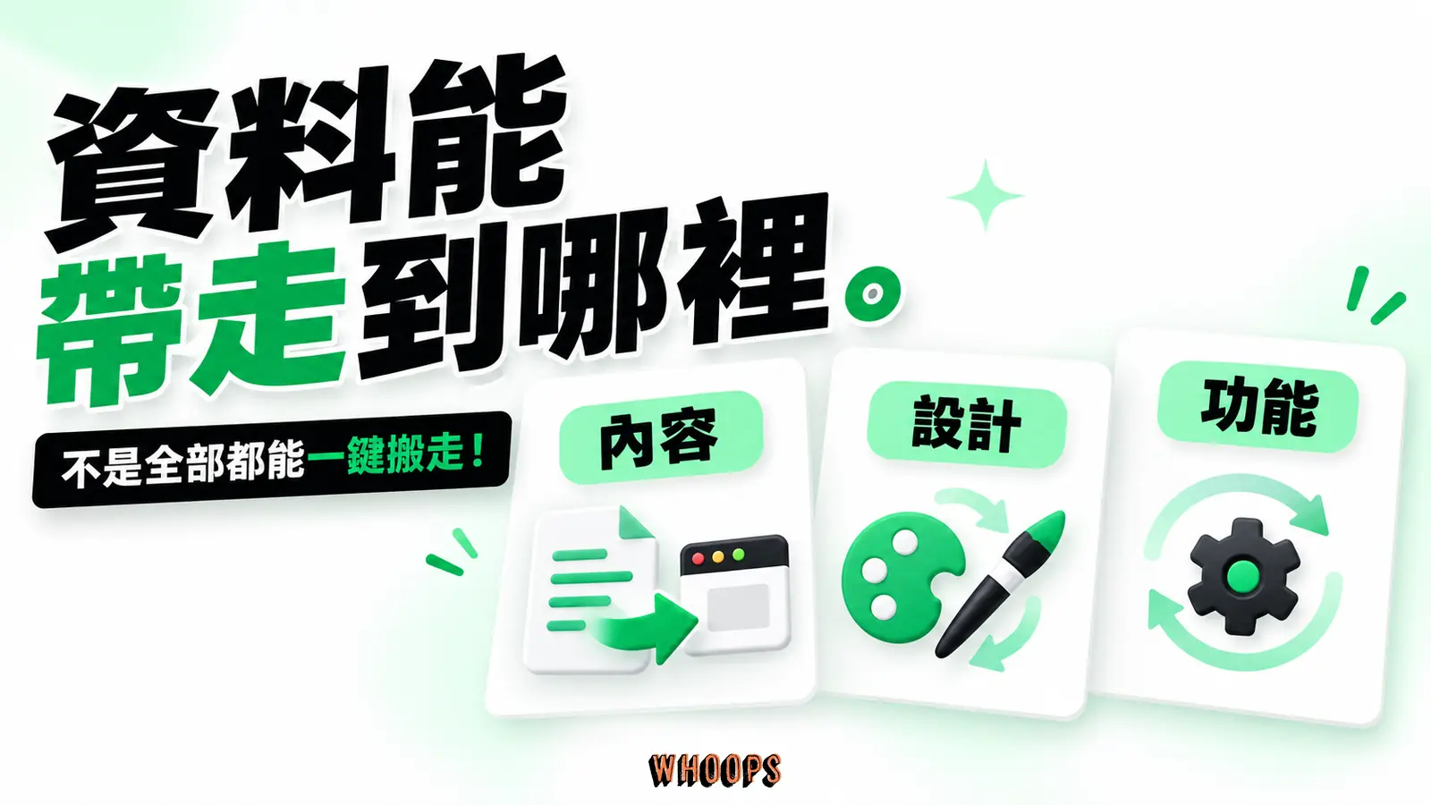 資料能帶走到哪裡：內容、設計、功能